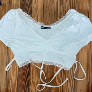 Shein white lace top